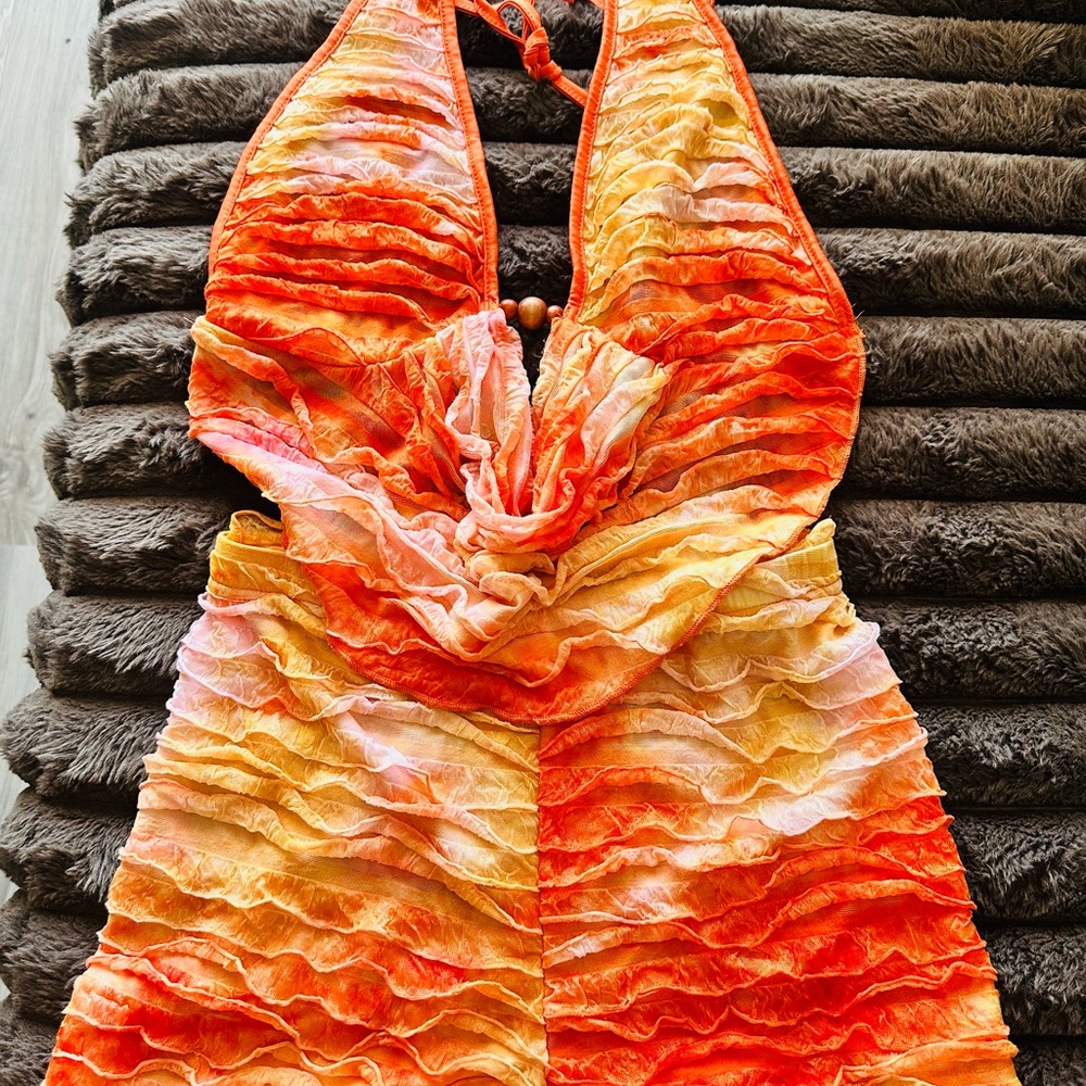 SHEIN Orange and Yellow Gradient short set